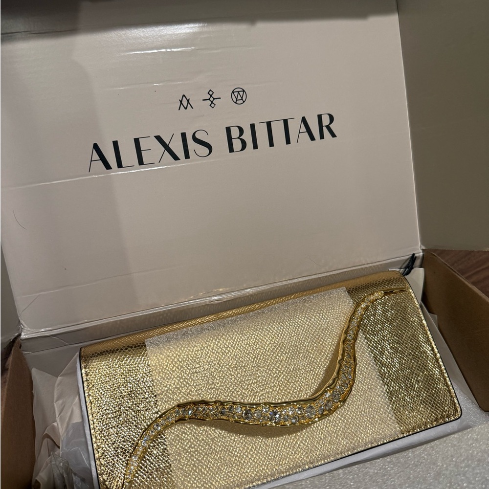 Alexis Bittar Crystal Curve Clutch (gold) - Picture 6 of 7